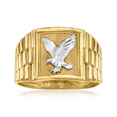 Ross-simons Men's 14kt Yellow Gold Square Eagle Ring