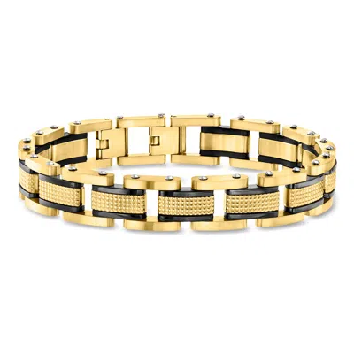 Ross-simons Men's 18kt Gold-plated Stainless Steel Link Bracelet