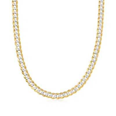 Ross-simons Men's 18kt Two-tone Gold Over Sterling Curb-link Necklace