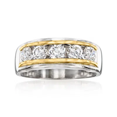 Ross-simons Men's 2.00 Ct. T.w. Lab Grown Diamond Ring In 14kt Two-tone Gold In Gold,silver