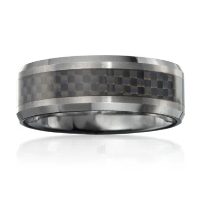 Ross-simons Men's 8mm Tungsten Carbide Wedding Band In Silver