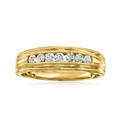 Ross-simons Men's . Diamond Wedding Band In 14kt Yellow Gold
