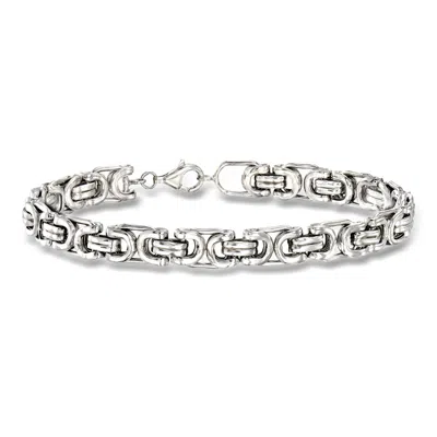 Ross-simons Men's Sterling Silver Byzantine Box Link Bracelet