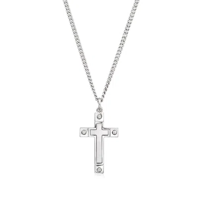 Ross-simons Men's Sterling Silver Cross Pendant Necklace