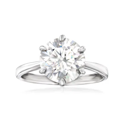 Ross-simons Moissanite Solitare Ring In Sterling Silver In Transparent