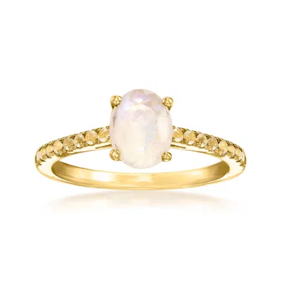 Ross-simons Moonstone Birthstone Ring In 18kt Gold Over Sterling In Transparent