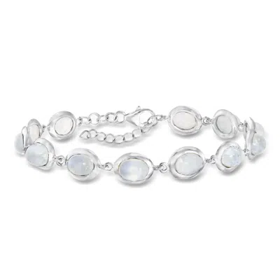 Ross-simons Moonstone Bracelet In Sterling Silver In Metallic