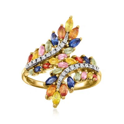 Ross-simons Multicolored Sapphire And . Diamond Ring In 18kt Gold Over Sterling In Orange
