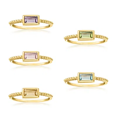 Ross-simons Multi-gemstone Jewelry Set: 5 Rings In 18kt Gold Over Sterling