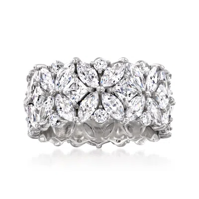Ross-simons Multi-shaped Cz Eternity Band In Sterling Silver