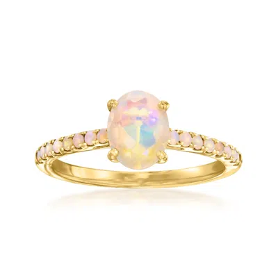 Ross-simons Opal Birthstone Ring In 18kt Gold Over Sterling