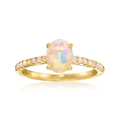 Ross-simons Opal Birthstone Ring In 18kt Gold Over Sterling In Multi