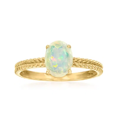 Ross-simons Opal Twisted Ring In 10kt Yellow Gold