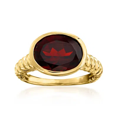 Ross-simons Oval Garnet Ring In 18kt Gold Over Sterling In Red