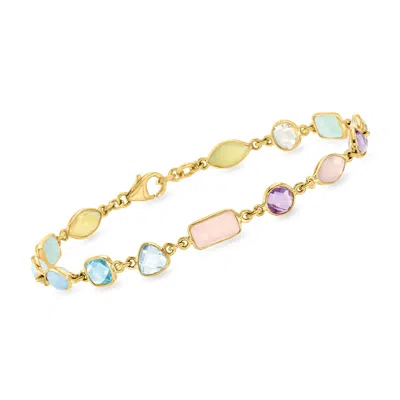 Ross-simons Pastel Multi-gemstone Bracelet In 18kt Gold Over Sterling