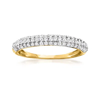 Ross-simons Pave Diamond Ring In 14kt Yellow Gold In White