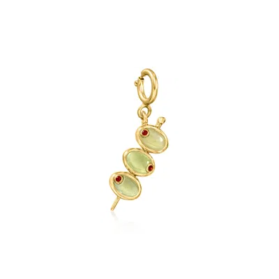 Ross-simons Peridot Olives Charm With Garnets In 18kt Gold Over Sterling In Multi