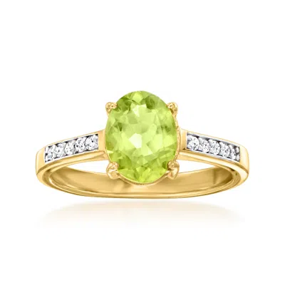 Ross-simons Peridot Ring With . Lab-grown Diamonds In 18kt Gold Over Sterling In Green