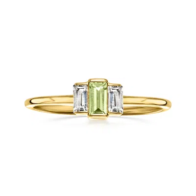 Ross-simons Peridot Ring With . White Topaz In 10kt Yellow Gold