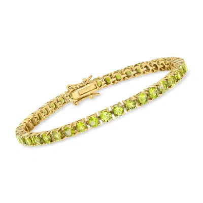 Ross-simons Peridot Tennis Bracelet In 18kt Gold Over Sterling In Green