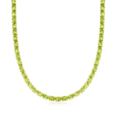 Ross-simons Peridot Tennis Necklace In 18kt Gold In Sterling In Multi