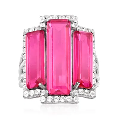 Ross-simons Pink And White Topaz Ring In Sterling Silver