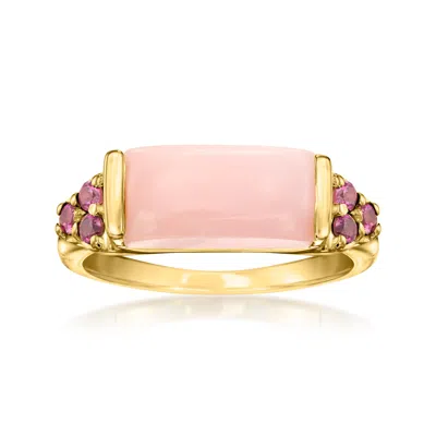 Ross-simons Pink Opal And Rhodolite Garnet Ring In 18kt Gold Over Sterling In Purple