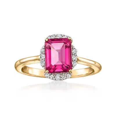 Ross-simons Pink Topaz Ring With . Diamonds In 14kt Yellow Gold