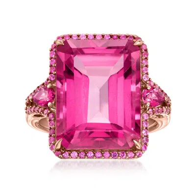 Ross-simons Pink Topaz Ring With . Pink Sapphires In 14kt Rose Gold