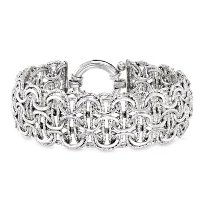 Ross-simons Sterling Silver Multi-circle Link Bracelet In Neutral