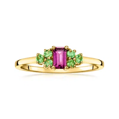 Ross-simons Rhodolite Garnet Ring With . Tsavorites In 14kt Yellow Gold In Purple