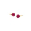 Ross-simons Round Ruby Earrings In 14kt Yellow Gold In Multi