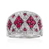 Ross-simons Ruby And . Diamond Dome Ring In Sterling Silver In Red