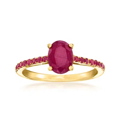 Ross-simons Ruby Birthstone Ring In 18kt Gold Over Sterling In Red