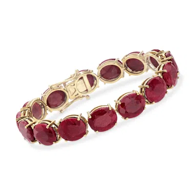 Ross-simons Ruby Bracelet In 18kt Gold Over Sterling In Multi