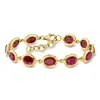 Ross-simons Ruby Bracelet In 18kt Gold Over Sterling In Multi