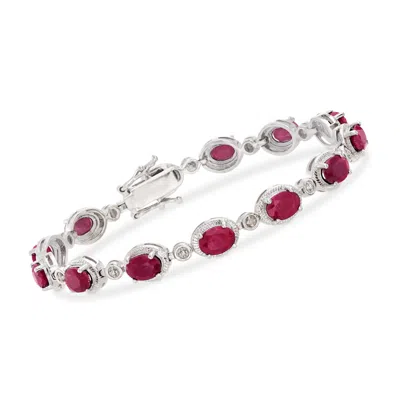 Ross-simons Ruby Bracelet In Sterling Silver In Metallic