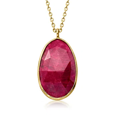 Ross-simons Ruby Necklace In 18kt Gold Over Sterling In Pink