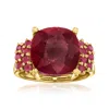 Ross-simons Ruby Ring In 18kt Gold Over Sterling In Red