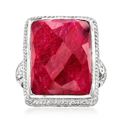 Ross-simons Ruby Ring In Sterling Silver In Metallic