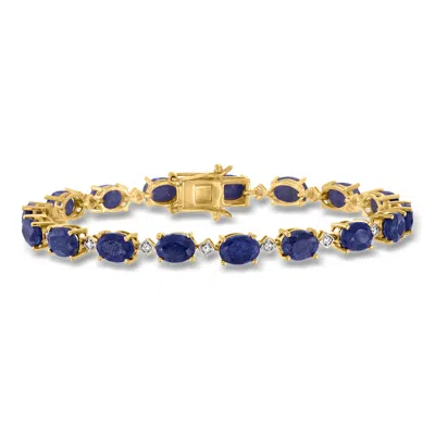 Ross-simons Sapphire And . Diamond Bracelet In 18kt Gold Over Sterling In Brown
