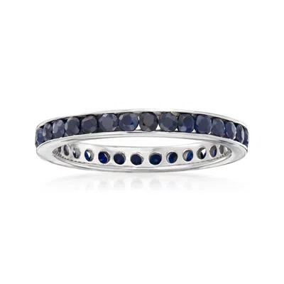 Ross-simons Sapphire Eternity Band In Sterling Silver In Black