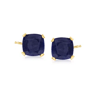Ross-simons Sapphire Martini Stud Earrings In 14kt Yellow Gold In Blue