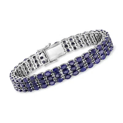 Ross-simons Sapphire Tennis Bracelet In Sterling Silver In Blue