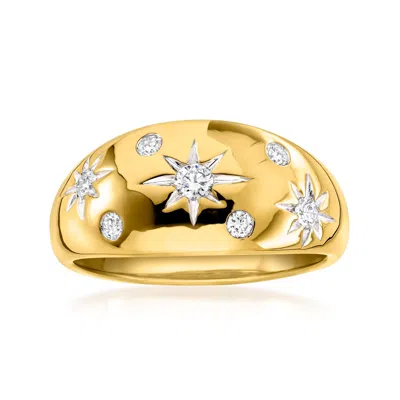 Ross-simons Scattered Lab-grown Diamond Star Ring In 18kt Gold Over Sterling In Silver