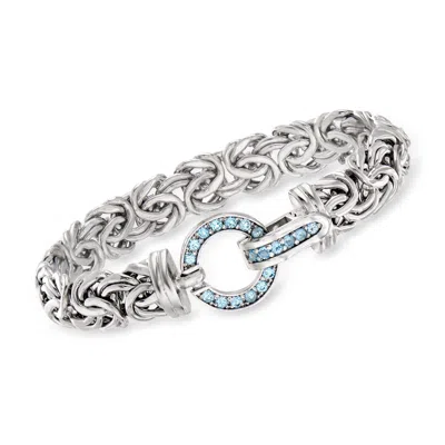 Ross-simons Sky Blue Topaz Byzantine Bracelet In Sterling Silver In Metallic