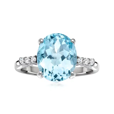 Ross-simons Sky Blue Topaz Ring With . White Topaz In Sterling Silver In Metallic