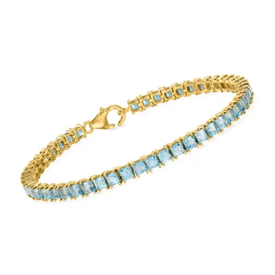 Ross-simons Sky Blue Topaz Tennis Bracelet In 18kt Gold Over Sterling In Yellow
