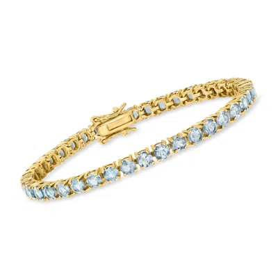 Ross-simons Sky Blue Topaz Tennis Bracelet In 18kt Gold Over Sterling In White