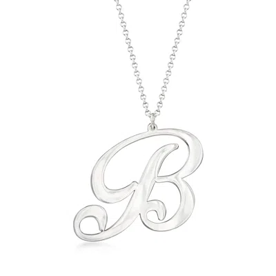 Ross-simons Sterling Silver Personalized Oversized Single-initial Pendant Necklace